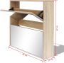 VidaXL -Schoenenkast-met-spiegel-2-laags-63x17x67-cm-zwart - Thumbnail 1