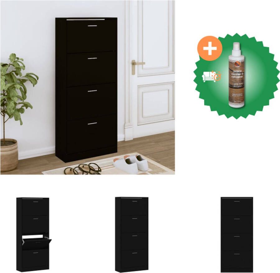VidaXL Schoenenkast Modern en Trendy Meubelstuk Afmeting- 63 x 24 x 147 cm Ken- Duurzaam Materiaal Schoenenkast Inclusief Houtreiniger en verfrisser