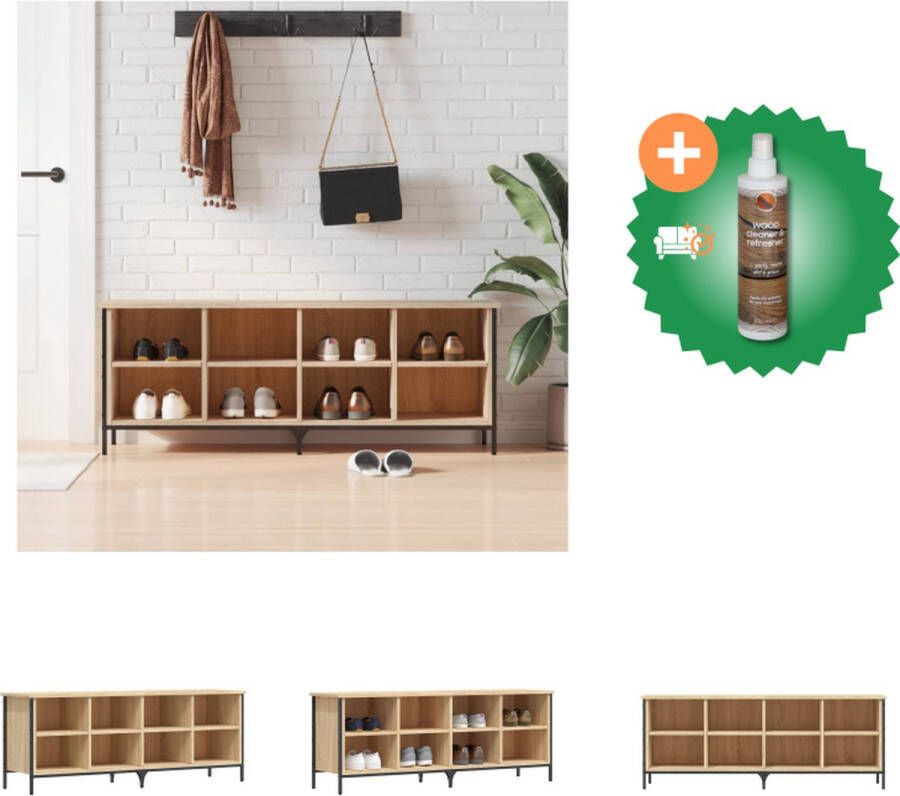 VidaXL Schoenenkast niet vermeld Schoenenkast 131 x 35 x 50 cm Sonoma eiken Schoenenkast Inclusief Houtreiniger en verfrisser