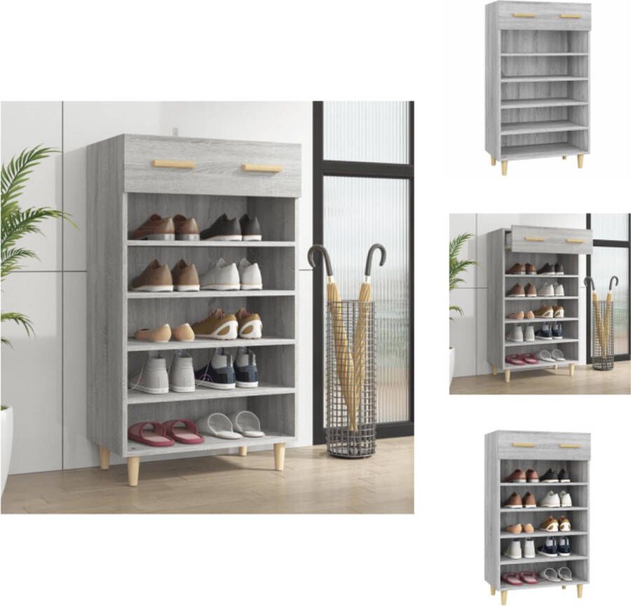 VidaXL Schoenenkast Scandinavische minimalistische stijl 60 x 35 x 105 cm grijs sonoma eiken Schoenenkast