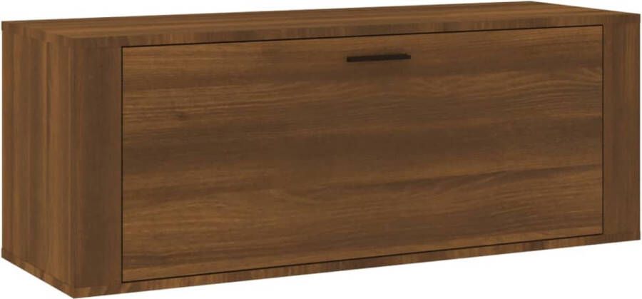 VidaXL -Schoenenkast-wandgemonteerd-100x35x38cm-bewerkt-hout-bruineiken