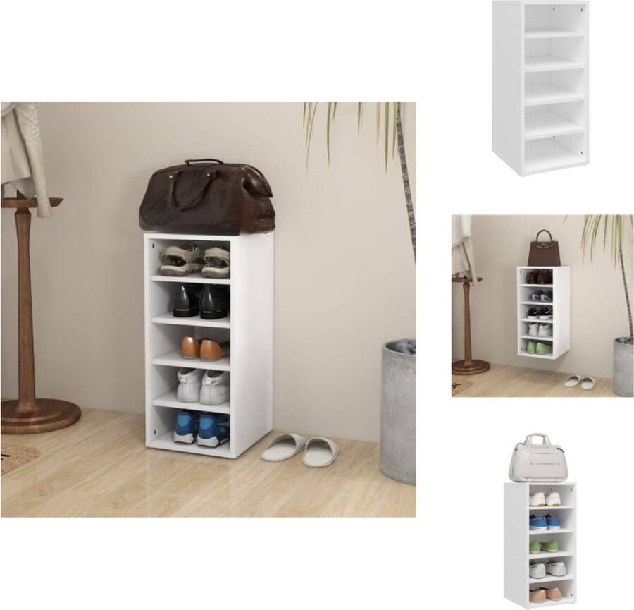 VidaXL Schoenenkast Schoenenkasten Schoenenopbergers Schoenenkast 31 5x35x70 cm bewerkt hout wit