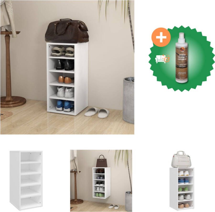 VidaXL Schoenenkast Wit 31.5x35x70 cm Duurzaam en Stevig Schoenenkast Inclusief Houtreiniger en verfrisser