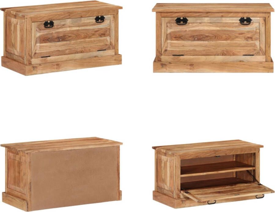 VidaXL Schoenenopbergbank 85x40x45 cm massief acaciahout Schoenenopbergbank Schoenenopbergbanken Schoenen Opbergbank Schoenen Opbergbanken