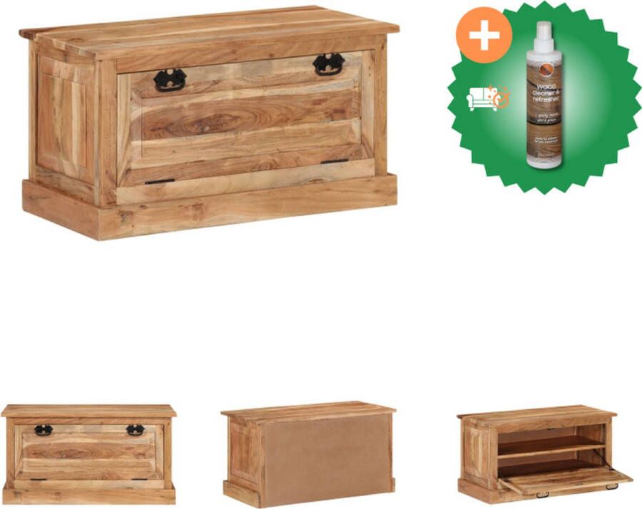 VidaXL Schoenenopbergbank 85x40x45 cm massief acaciahout Hocker Inclusief Houtreiniger en verfrisser