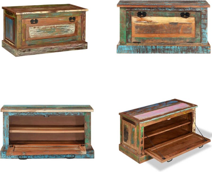 VidaXL Schoenenopbergbank massief gerecycled hout Schoenenopbergbank Schoenenopbergbanken Schoenen Opbergbank Schoenen Opbergbanken