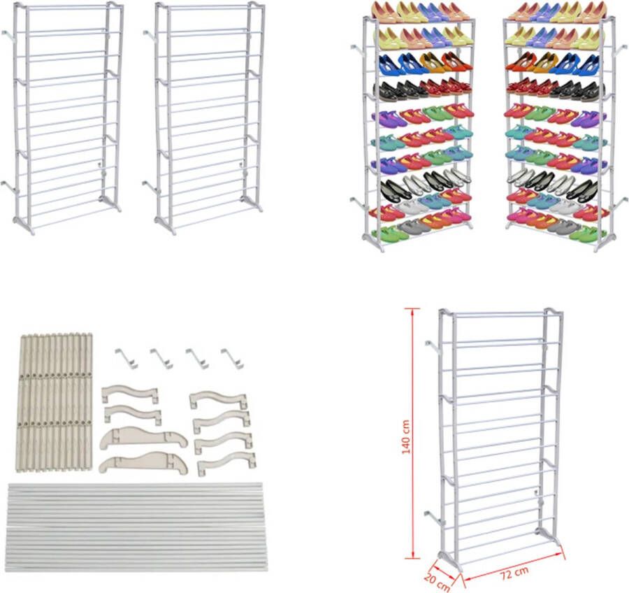 VidaXL Schoenenrek 2 st Schoenenrek Schoenenrekken Schoenen Rek Schoenen Rekken