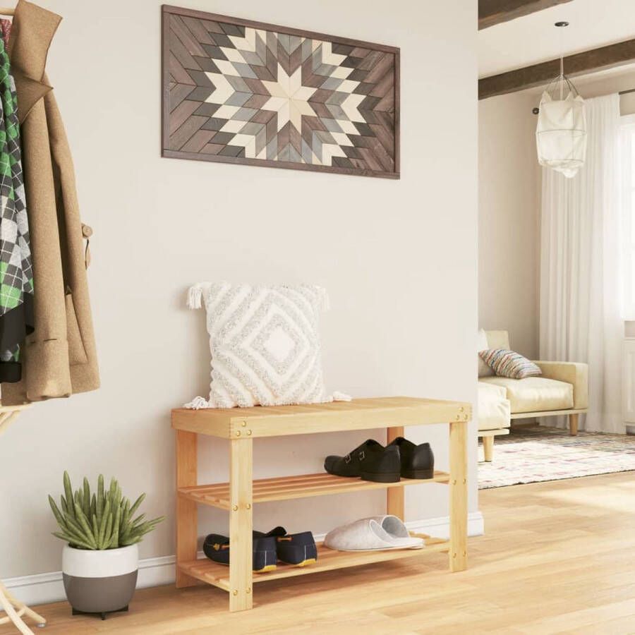 VidaXL -Schoenenrek-3-laags-70x27 5x45-cm-bamboe - Foto 3