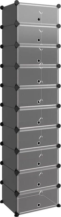 VidaXL -Schoenenrek-44x32x174-cm-polypropeen-zwart