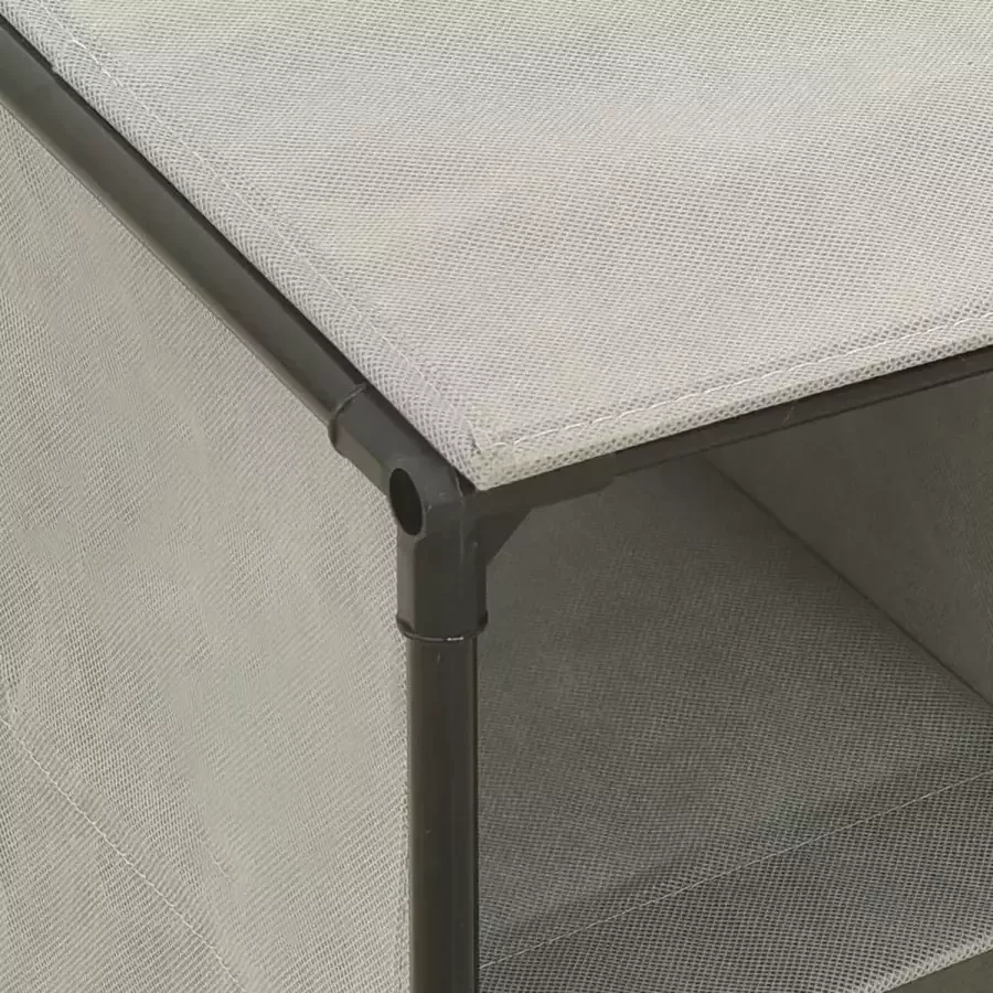 VidaXL Schoenenrek 55x36x76 cm nonwoven stof en staal grijs