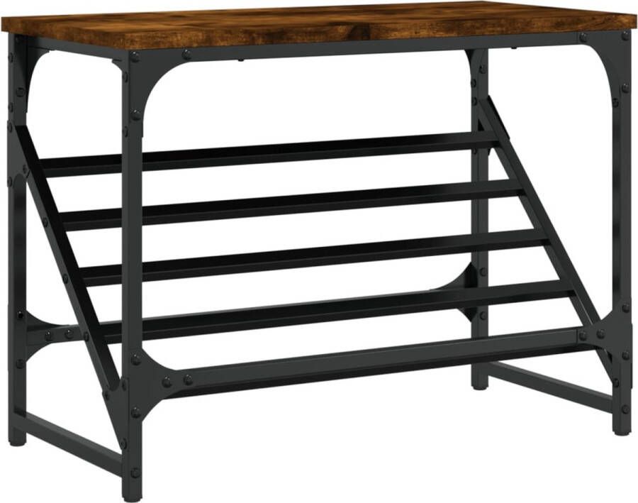 VidaXL -Schoenenrek-60x30x45-cm-bewerkt-hout-gerookt-eikenkleurig