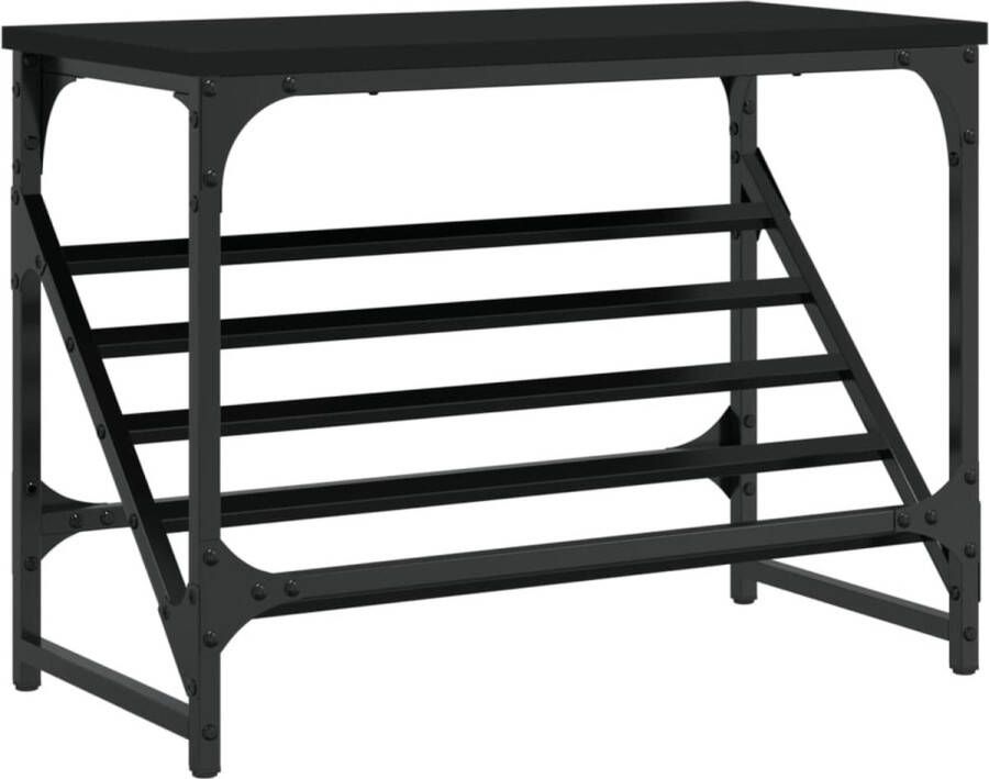 VidaXL -Schoenenrek-60x30x45-cm-bewerkt-hout-zwart