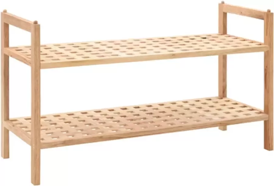 VidaXL -Schoenenrek-69x26x40-cm-massief-walnotenhout - Foto 2