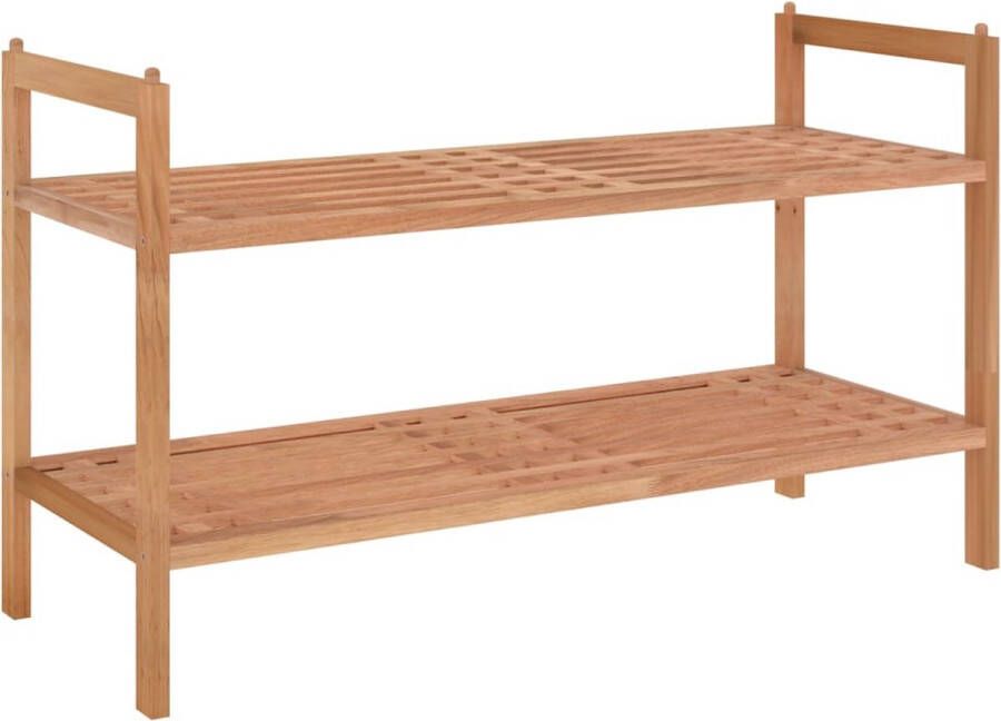 VidaXL -Schoenenrek-69x27x41-cm-massief-walnotenhout - Foto 2