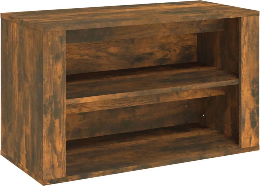 VidaXL -Schoenenrek-75x35x45-cm-bewerkt-hout-gerookt-eikenkleurig