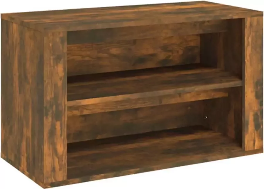 VidaXL -Schoenenrek-75x35x45-cm-bewerkt-hout-gerookt-eikenkleurig - Foto 2