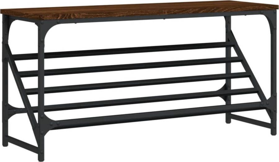 VidaXL -Schoenenrek-90x30x45-cm-bewerkt-hout-bruin-eikenkleur