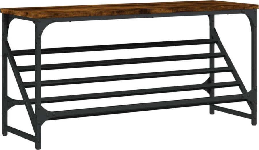 VidaXL -Schoenenrek-90x30x45-cm-bewerkt-hout-gerookt-eikenkleurig