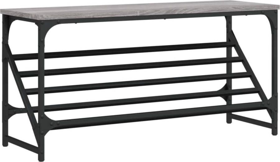 VidaXL -Schoenenrek-90x30x45-cm-bewerkt-hout-grijs-sonoma-eikenkleurig