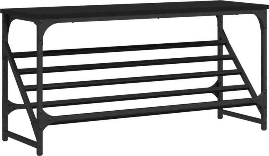 VidaXL -Schoenenrek-90x30x45-cm-bewerkt-hout-zwart