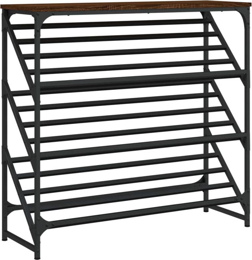 VidaXL -Schoenenrek-90x30x85-cm-bewerkt-hout-bruin-eikenkleur