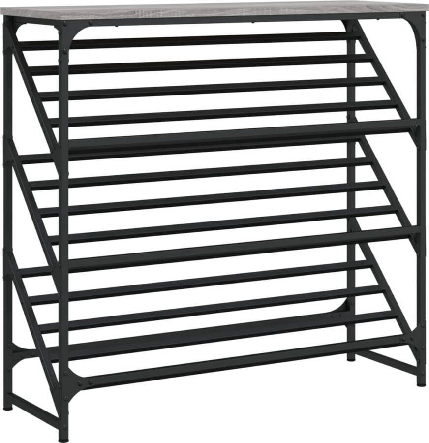 VidaXL -Schoenenrek-90x30x85-cm-bewerkt-hout-grijs-sonoma