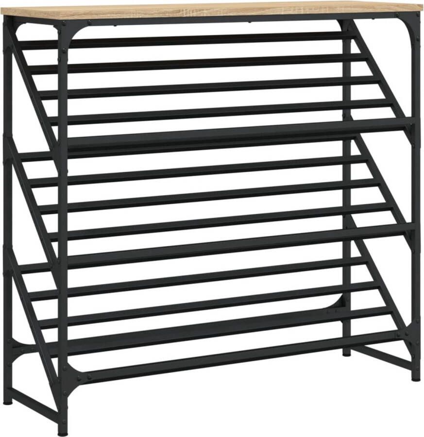 VidaXL -Schoenenrek-90x30x85-cm-bewerkt-hout-sonoma-eikenkleurig