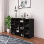 VidaXL Schoenenrek 92x30x67 5 cm bewerkt hout zwart - Thumbnail 1