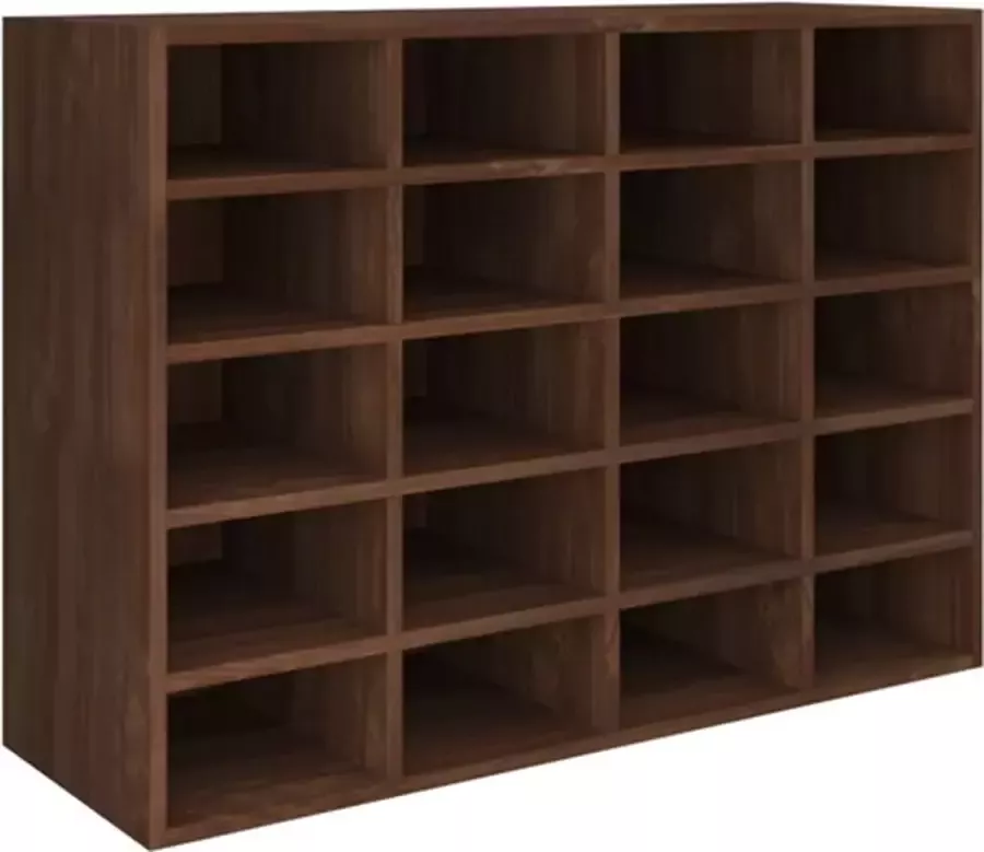 VidaXL Schoenenrek 92x30x67 5 cm bewerkt hout bruineikenkleurig - Foto 2