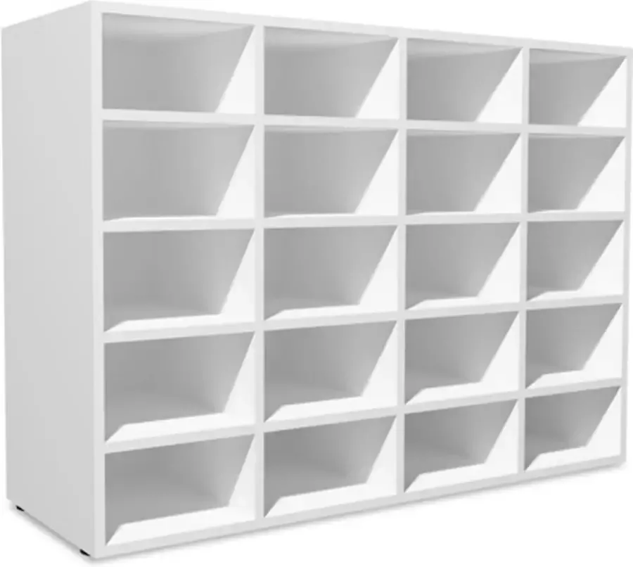 VidaXL -Schoenenrek-92x30x67 5-cm-bewerkt-hout-wit - Foto 1
