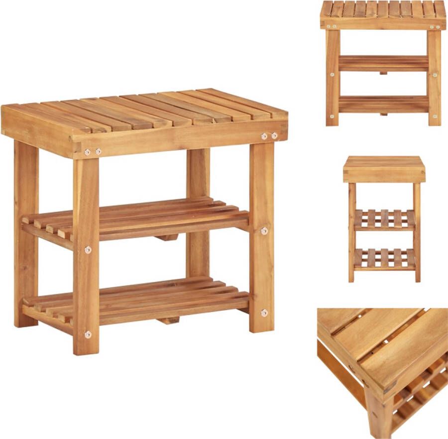 VidaXL Schoenenrek Schoenenrekken Schoenenplank Schoenenplanken Schoenenrek 50x32x45 cm massief acaciahout