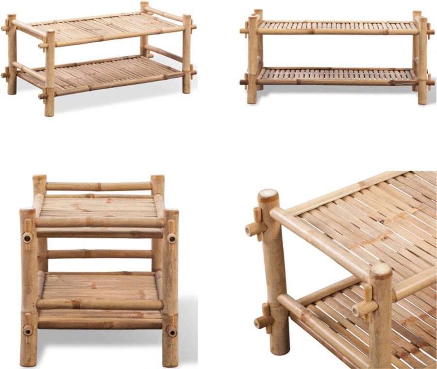 VidaXL Schoenenrek bamboe twee lagen Schoenenrek Schoenenrekken Schoenen Rek Schoenen Rekken