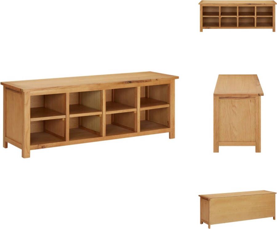 VidaXL Schoenenrek Schoenenrekken Schoenenplank Schoenenplanken Schoenenrek 114x37x45 cm massief eikenhout - Foto 2