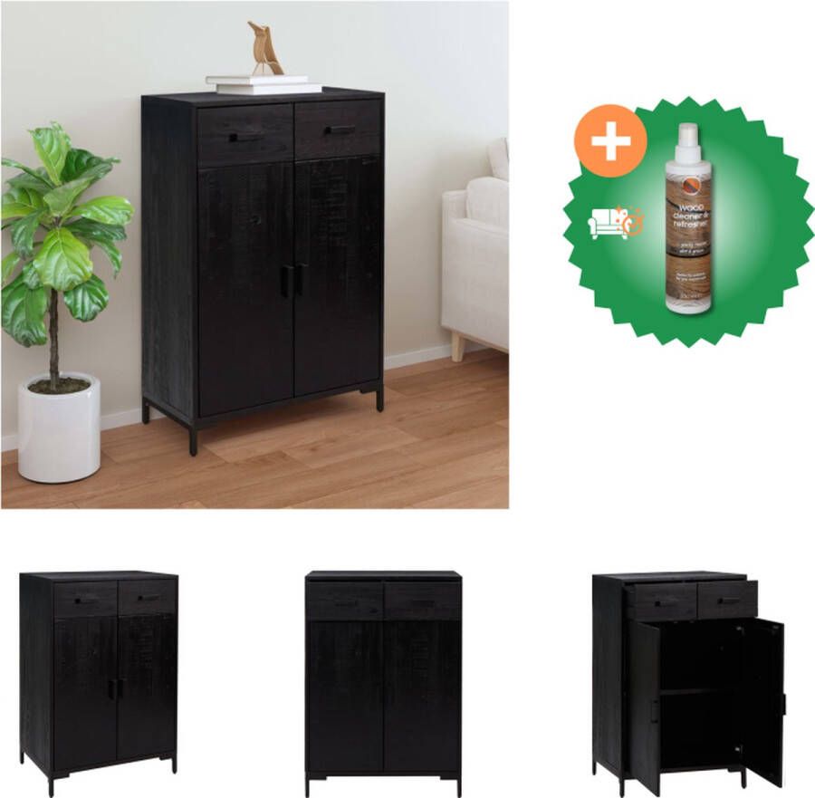 VidaXL Schoenenrek Massief gerecycled grenenhout 75 x 40 x 110 cm Vintage industriële uitstraling Schoenenkast Inclusief Houtreiniger en verfrisser