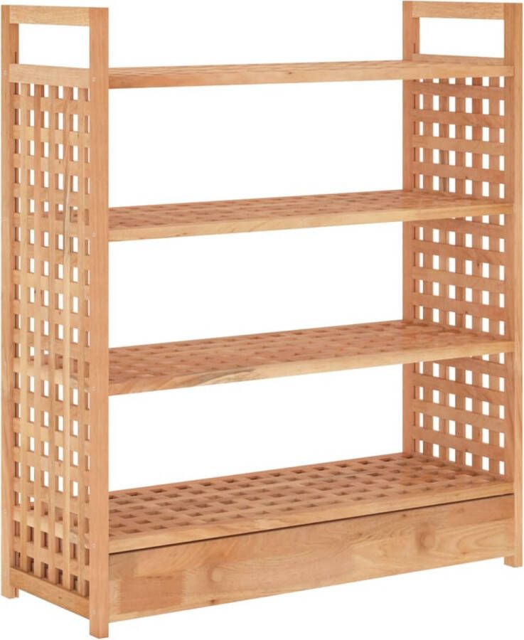 VidaXL -Schoenenrek-met-lade-70x27x81-cm-massief-walnotenhout