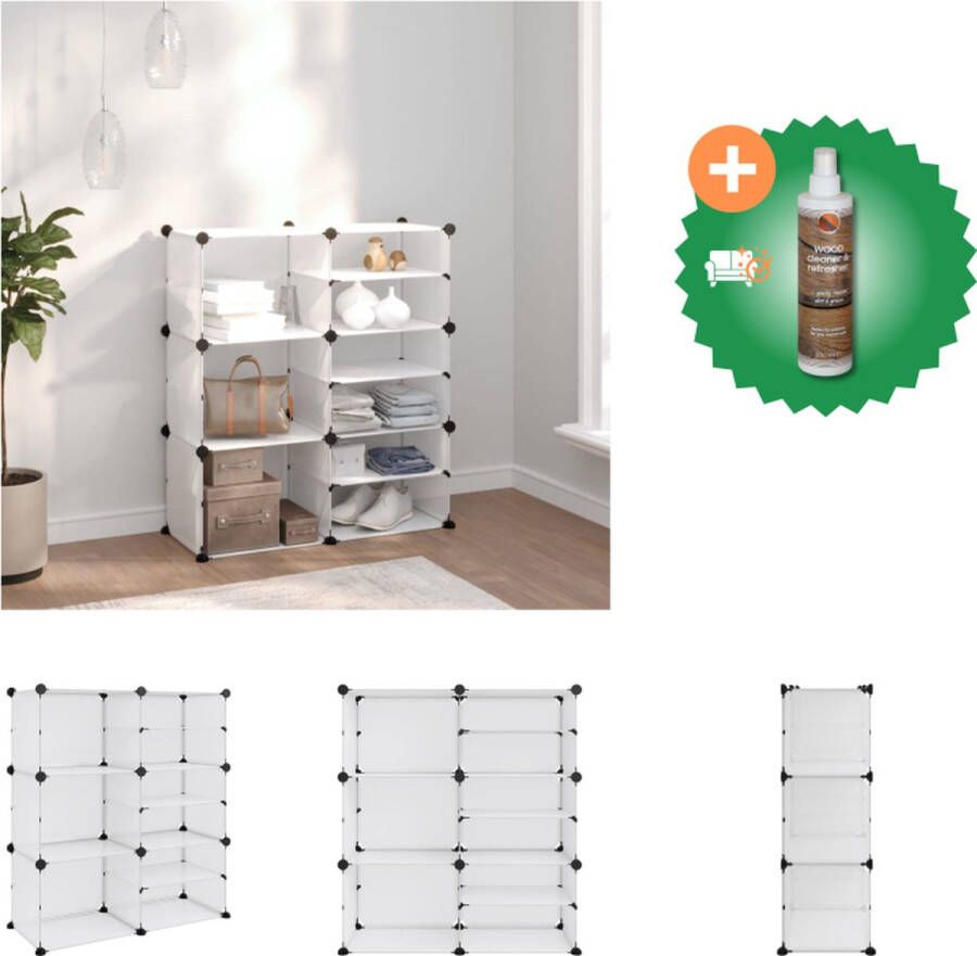 VidaXL Schoenenrek Polypropeen panelen Stalen frames 84 x 31.5 x 93 cm (L x B x H) Schoenenkast Inclusief Houtreiniger en verfrisser