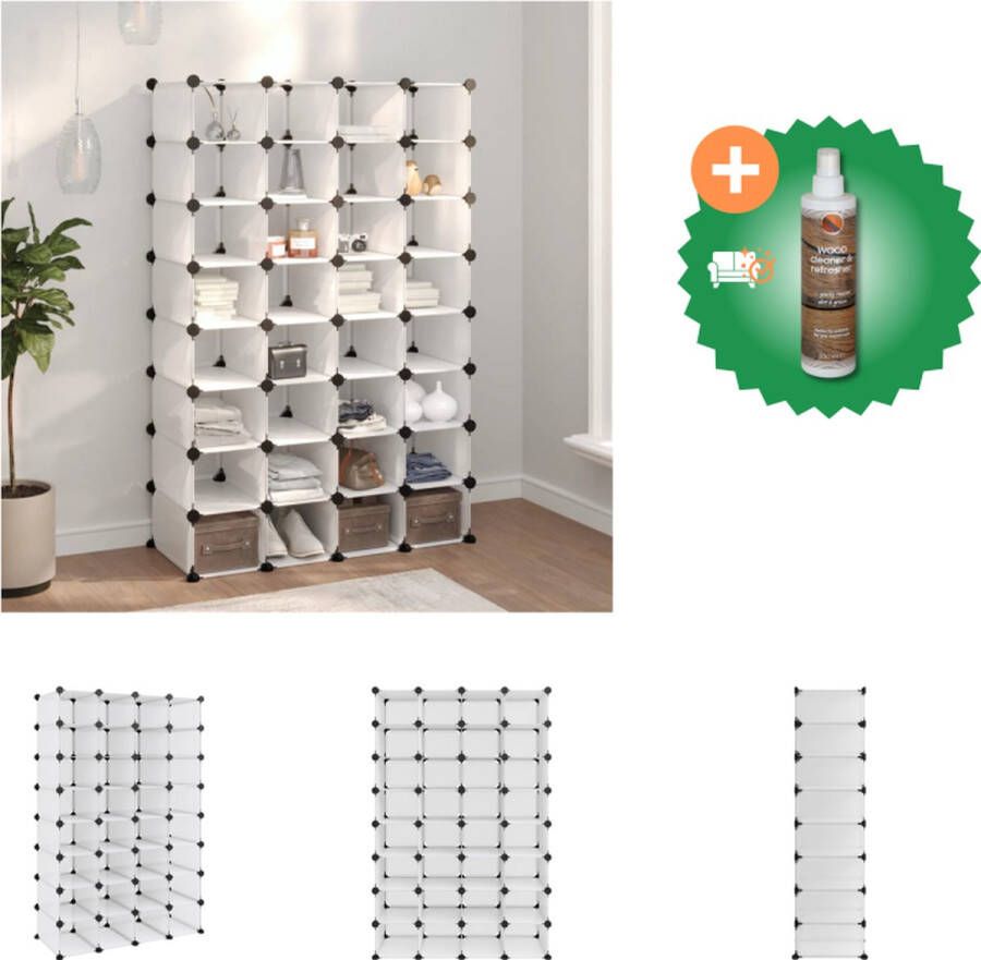 VidaXL Schoenenrek Transparant 93 x 36.5 x 140 cm 10 kg draagvermogen Schoenenkast Inclusief Houtreiniger en verfrisser - Foto 2