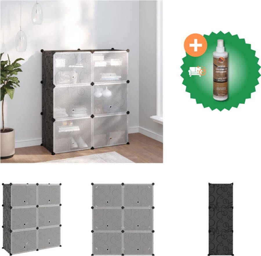 VidaXL Schoenenrek Zwart Opbergoplossing 84.5 x 31 x 93.5 cm Waterdicht Stevig Schoenenkast Inclusief Houtreiniger en verfrisser