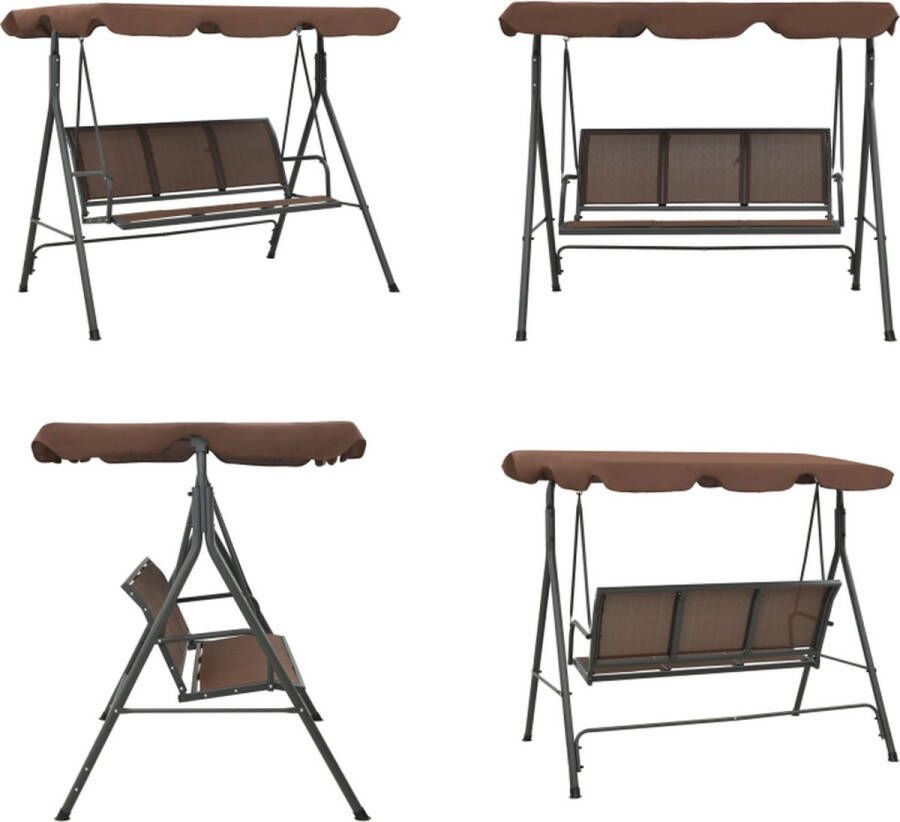 VidaXL Schommelstoel voor in de tuin (koffie) Tuinschommelstoel Tuinschommelstoelen Buitenschommelstoel Buitenschommelstoelen