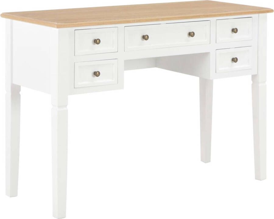 VidaXL -Schrijftafel-109 5x45x77 5-cm-hout-wit - Foto 1
