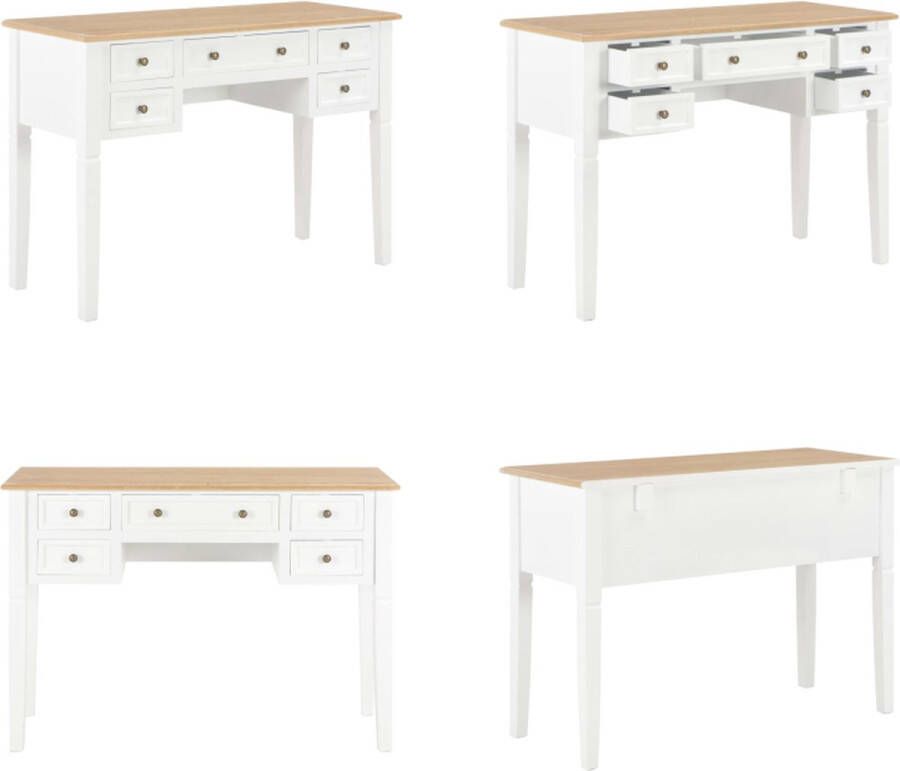 VidaXL Schrijftafel 109 5x45x77 5 cm hout wit Bureau Bureaus Schrijftafel Schrijftafels