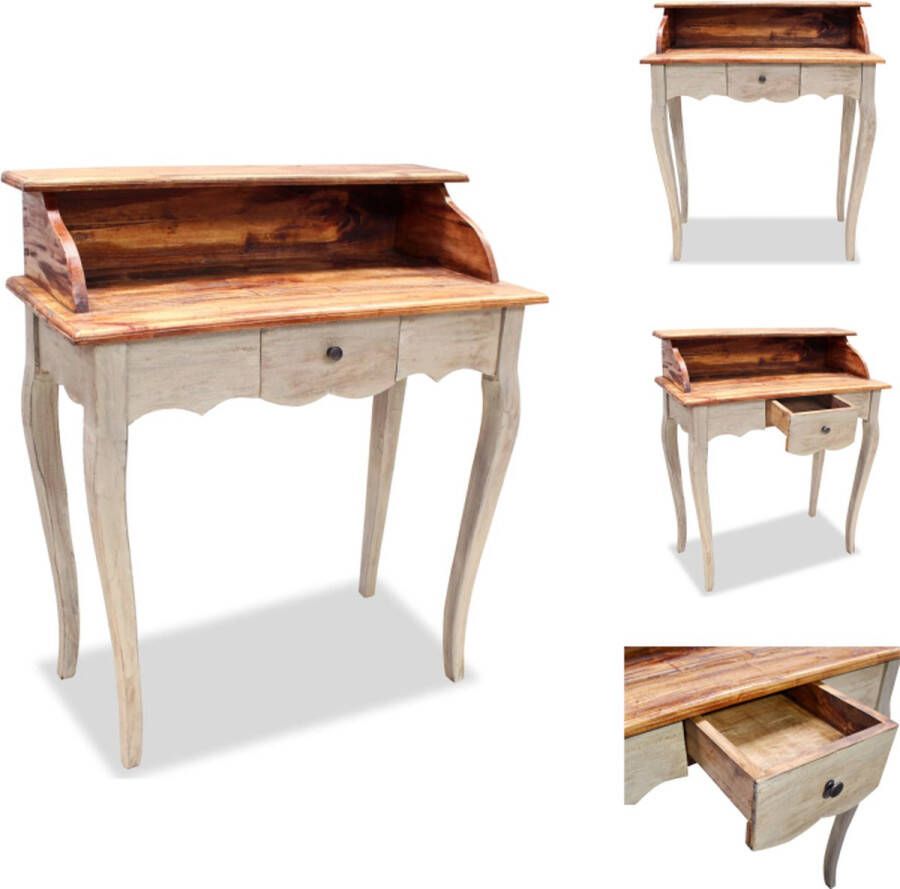 VidaXL Schrijftafel Schrijftafels Schrijf Tafel Schrijf Tafels Schrijftafel 80x40x92 cm massief gerecycled hout