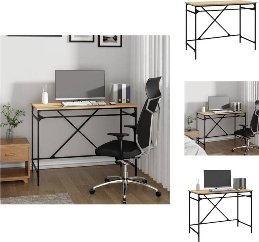 vidaXL Schrijftafel Industrieel 100 x 50 x 75 cm Sonoma Eiken Bureau