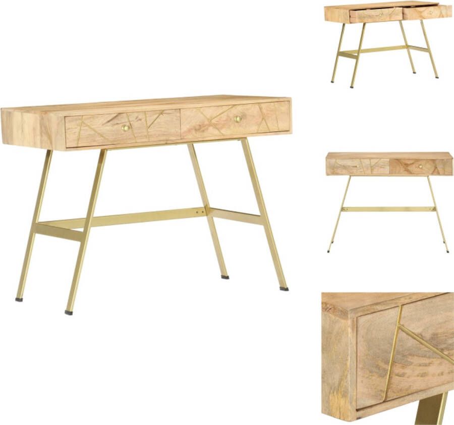 VidaXL Schrijftafel Schrijftafels Bureau Laptoptafel Schrijftafel met lades 100x55x75 cm massief mangohout
