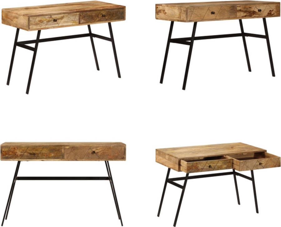 VidaXL Schrijftafel met lades 110x50x76 cm massief mangohout Schrijftafel Industrieel Bureau Mangohouten Bureau Bureaus Kantoormeubilair - Foto 3
