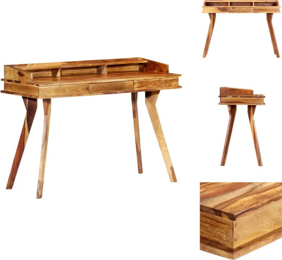 VidaXL Schrijftafel Schrijftafels Tafel Tafels Schrijftafel 115x50x85 cm massief sheeshamhout - Foto 2
