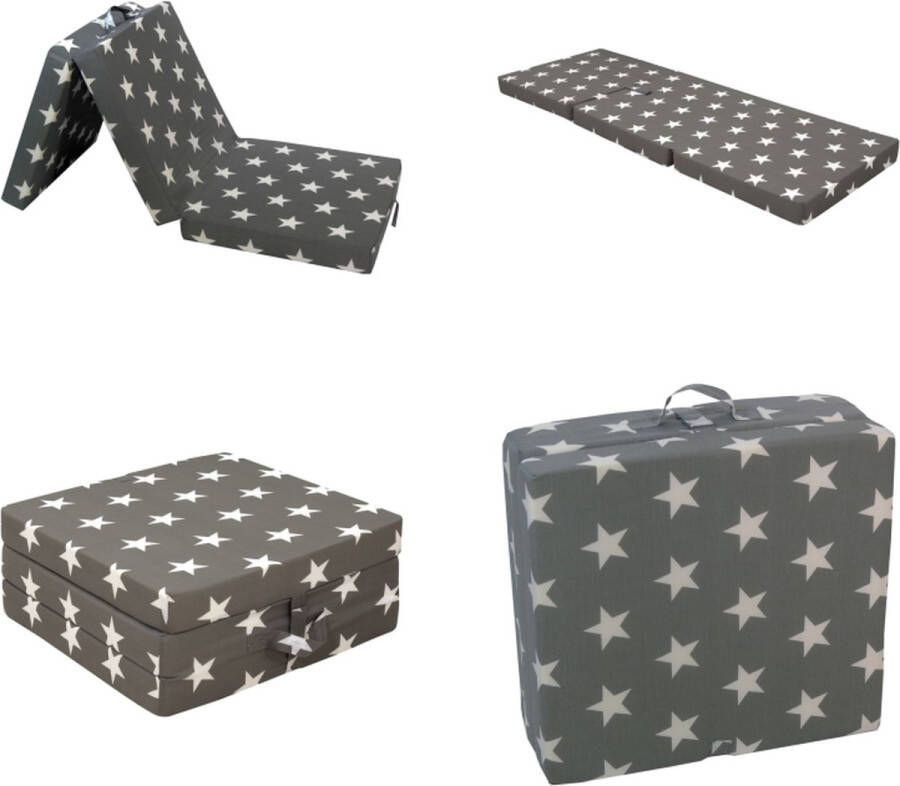 VidaXL Schuimmatras inklapbaar 190x70x9 cm grijs Schuimmatras Schuimmatrassen Vouwmatras Vouwmatrassen