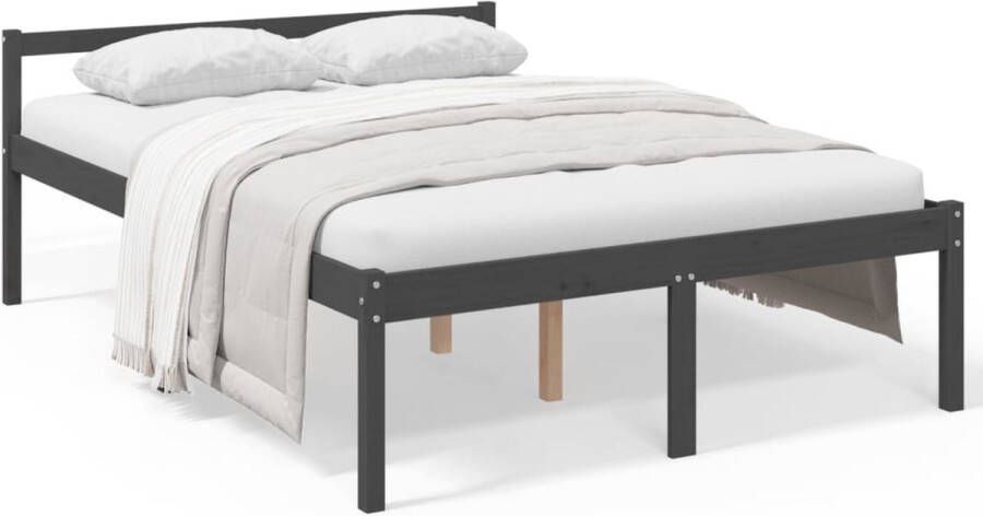 VidaXL -Seniorenbed-massief-grenenhout-grijs-135x190-cm-Small-Double - Foto 3