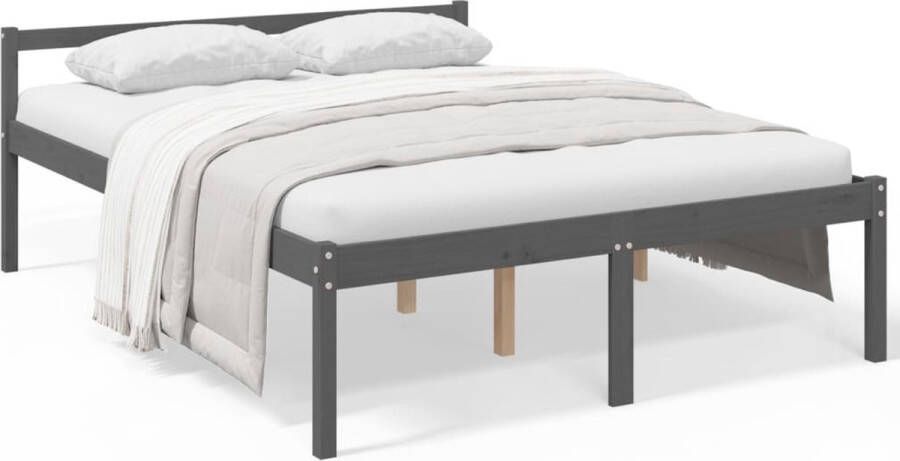 VidaXL -Seniorenbed-massief-grenenhout-grijs-160x200-cm - Foto 3