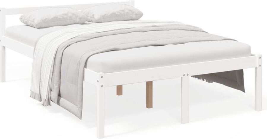 VidaXL -Seniorenbed-massief-grenenhout-wit-140x190-cm - Foto 3